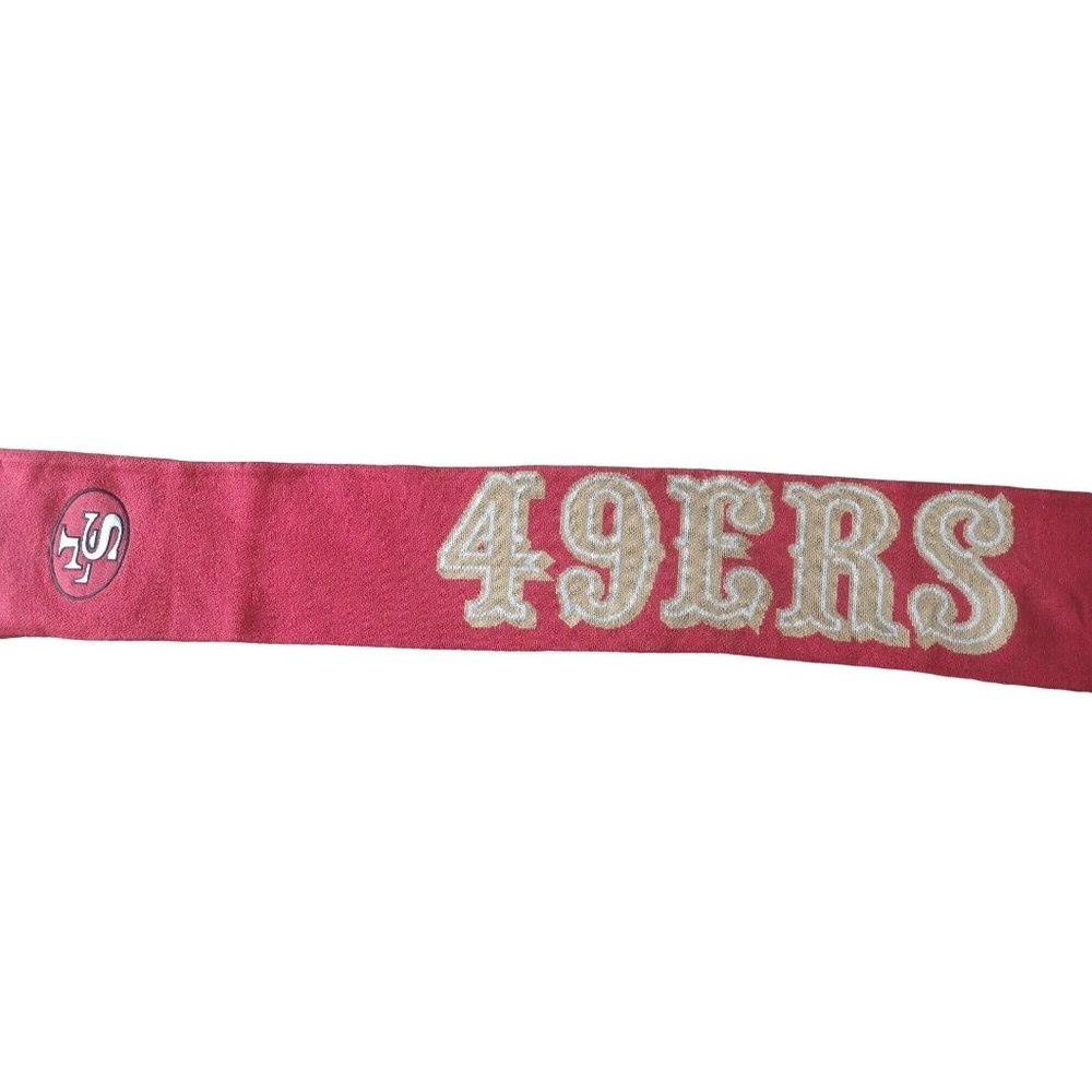 Vintage NFL Mitchell & Ness 76" San Francisco 49ers Fringed Red Scarf Football